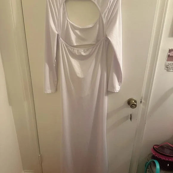 Fashion Nova White Backless Long Cutout Dress - Picture 4 of 4